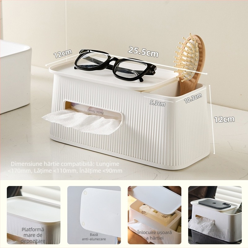 Cutie de șervețele multifuncțională, în stil light luxury, pentru casă, sufragerie, masă de cafea, dormitor și birou