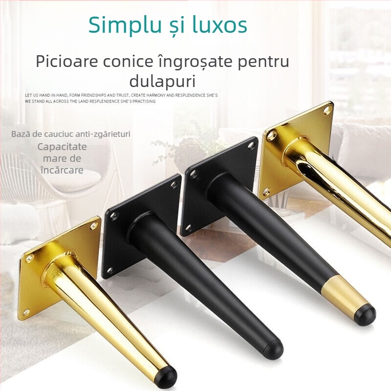 Picioare reglabile din metal pentru mobilier: canapea, dulap, măsuță și suport TV