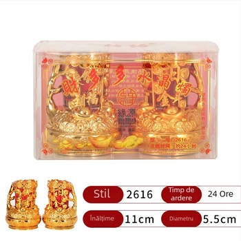 Lampă de cristal pentru uz casnic, lumânare gel fără fum, lumânare roșie pentru Anul Nou și pentru casa nouă, lampă de unt pentru ofrande Buddha, lumină veșnică