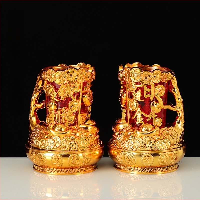 Lampă de cristal pentru uz casnic, lumânare gel fără fum, lumânare roșie pentru Anul Nou și pentru casa nouă, lampă de unt pentru ofrande Buddha, lumină veșnică