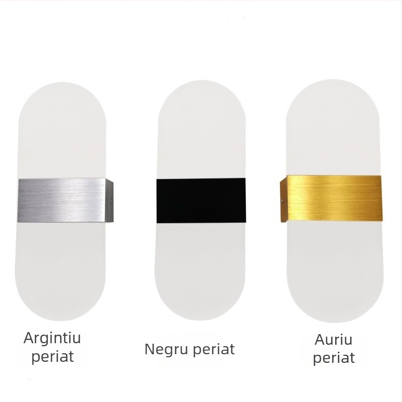 Lampă de perete LED din acrilic și aluminiu, design minimalist creativ, pentru dormitor lângă pat, sufragerie, restaurant, hotel, birou sau hol.