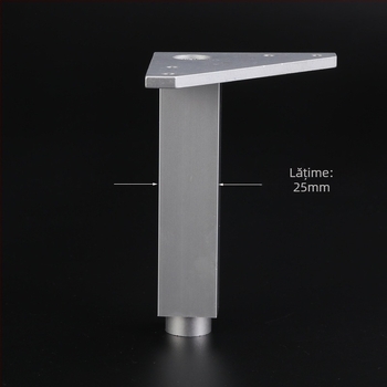 Picioare pătrate din aluminiu reglabil pentru mobilier, dulapuri, baie și suport TV