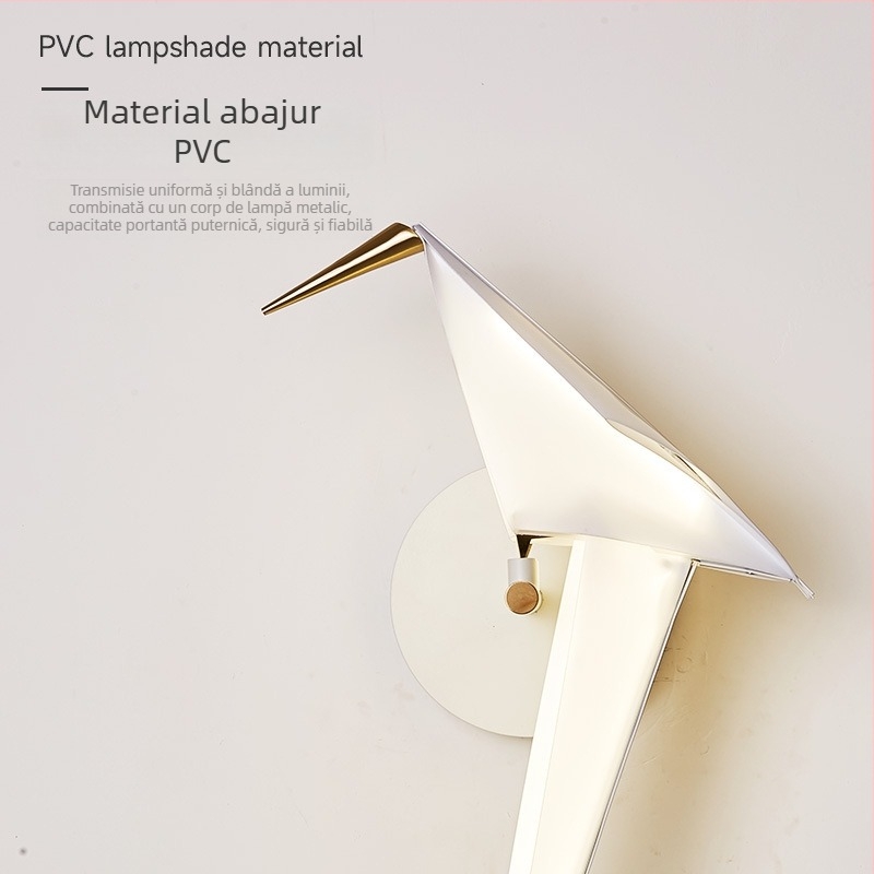 Lampa de perete cu motiv origami păsări – stil nordic minimalist pentru living, sufragerie, scară și dormitor