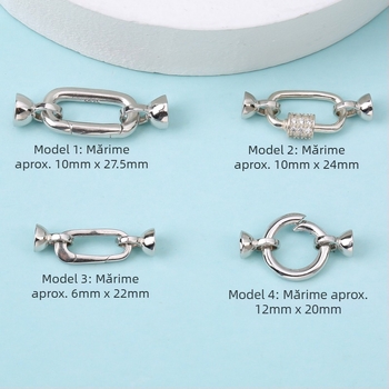 S925 Argintiu – închizător simplu și versatil pentru colier cu perle, conector pentru lanț de pulover – accesorii DIY bijuterii