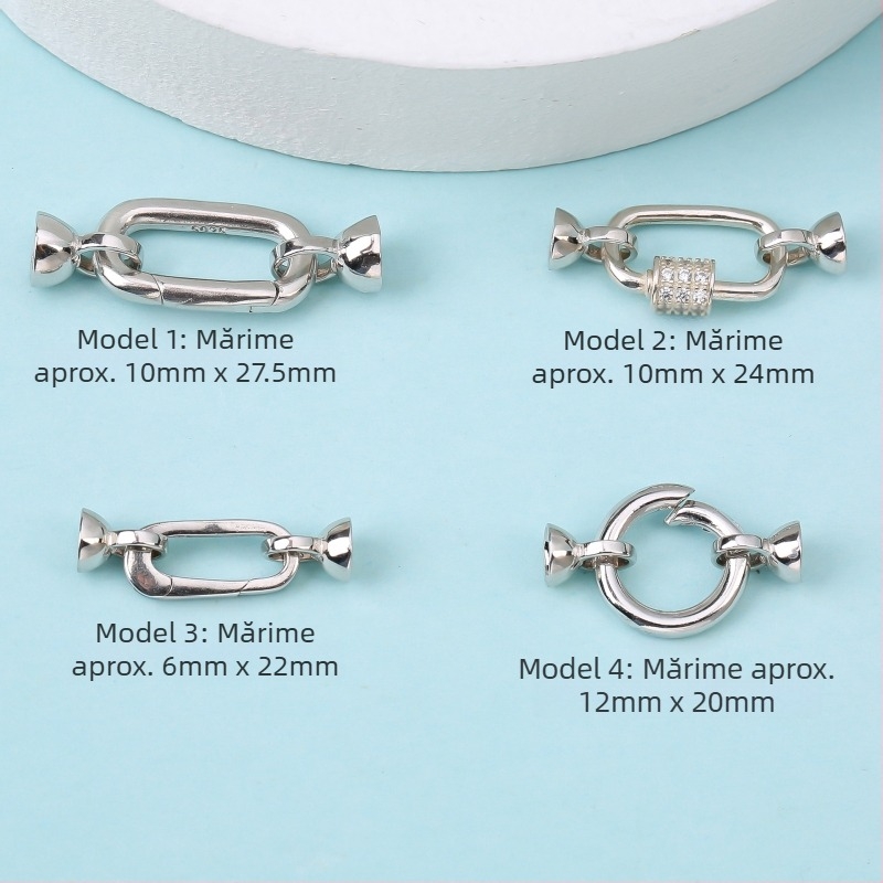 S925 Argintiu – închizător simplu și versatil pentru colier cu perle, conector pentru lanț de pulover – accesorii DIY bijuterii