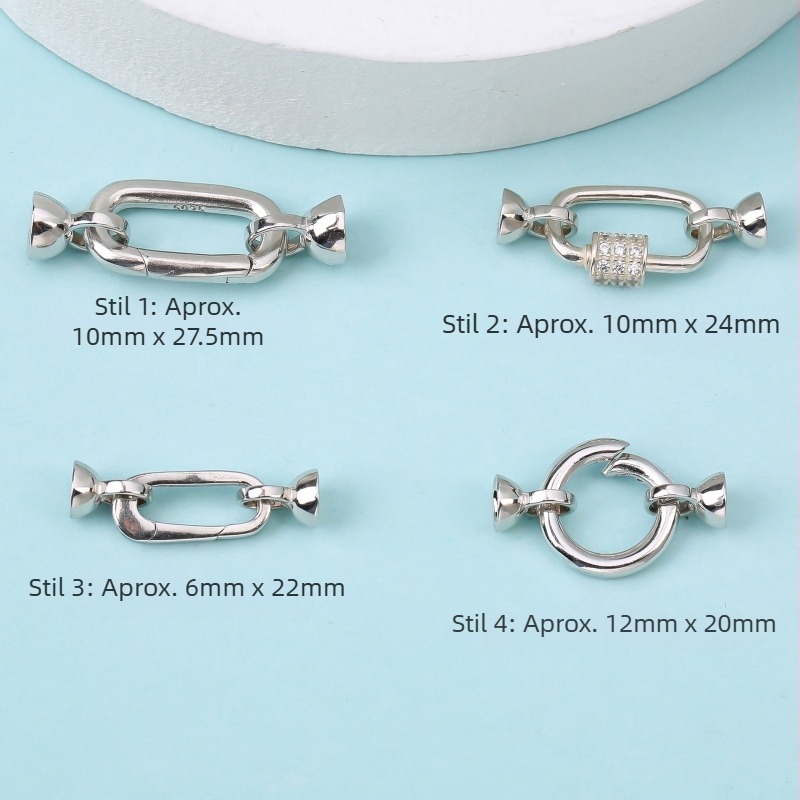 S925 Argintiu – închizător simplu și versatil pentru colier cu perle, conector pentru lanț de pulover – accesorii DIY bijuterii