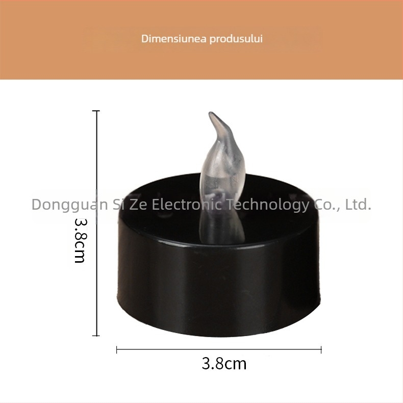 Lumânare LED tealight neagră, fără fum, pentru petreceri și camping, iluminare ambientală