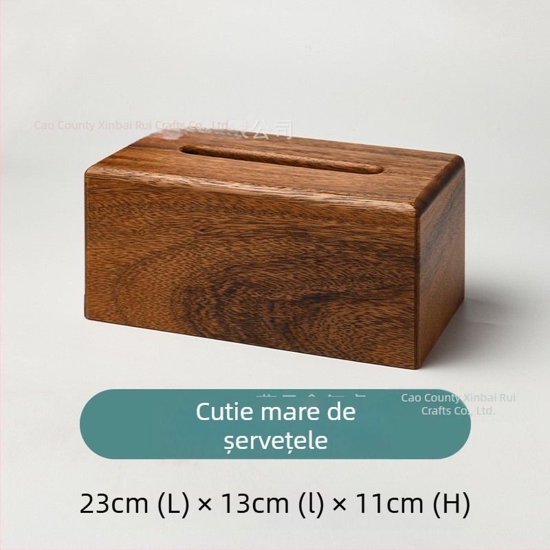 Cutie de șervețele din lemn de nuc și acacia – pătrată, stil vintage, pentru autoturism și masă, lux discret, stil național