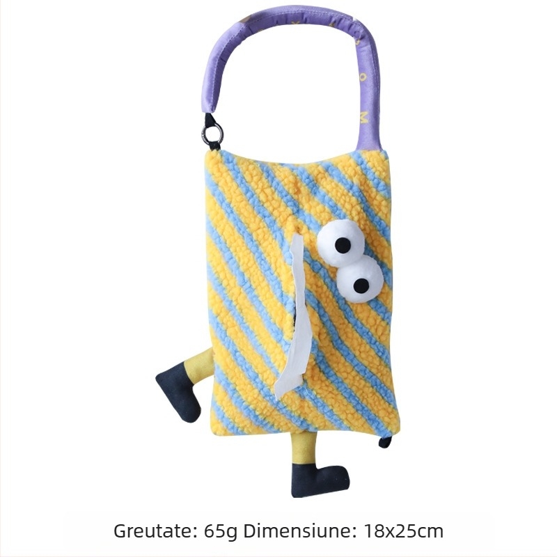 Cutie de șervețele auto, plușată, design drăguț cu inimă, suport suspendabil, pentru mașină, sufragerie și baie