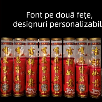 Lampă fără fum din ghee vegetal, cilindrică, pentru ritualuri budiste și ofrande la templu