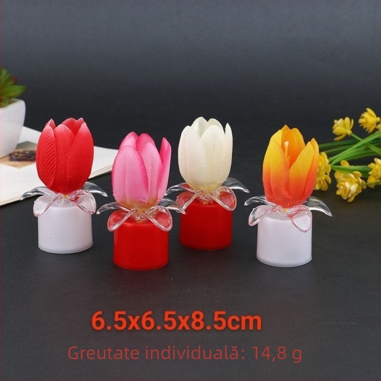 Lumânare LED cu trandafir și lotus pentru aromaterapie, decor de nuntă și zi de naștere