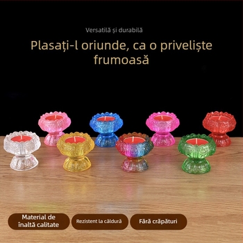 Suport din sticlă pentru lampă de unt, pentru utilizare în casă, suport pentru lampă Buddha cu design lotus