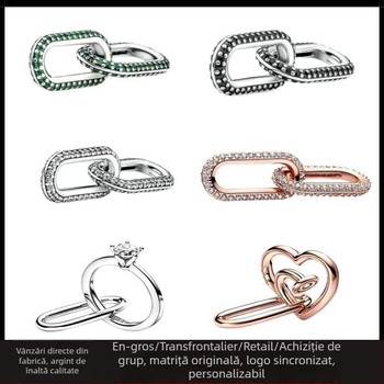 Brățară Panjia beads placată cu argint, seria Me, micro-pavé, închidere dublă din lanț, conector inimă, accesorii bijuterii