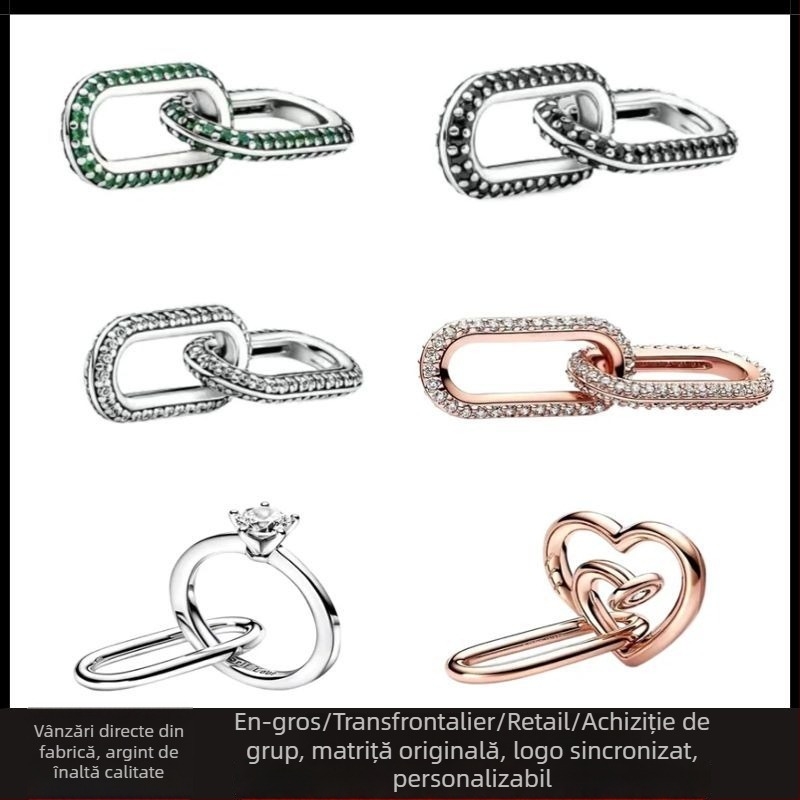 Brățară Panjia beads placată cu argint, seria Me, micro-pavé, închidere dublă din lanț, conector inimă, accesorii bijuterii
