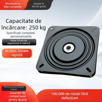 Bază rotativă universală pentru mobilier, 360°, din oțel laminat la rece, neagră