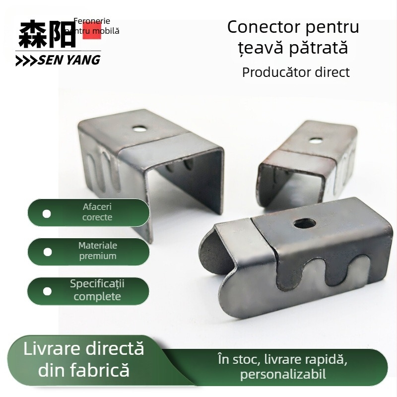 Fitings din țevi pătrate, conectori pătrați de închidere pentru mobilier, sisteme de rafturi, inserții îngroșate pentru dulapuri