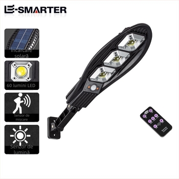 Lumină de perete solară cu LED COB și senzor de mișcare pentru exterior, grădină și curte