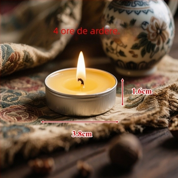 Lumânări din ghee, ard 4 ore, 100 bucăți, pentru festivaluri, ofrande la templu și uz casnic