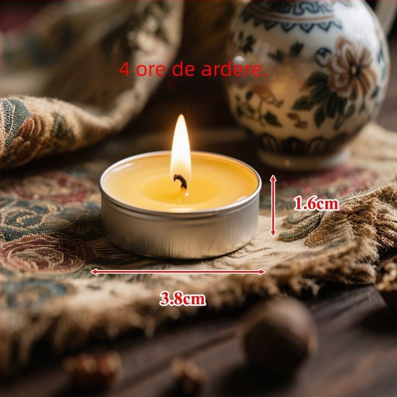 Lumânări din ghee, ard 4 ore, 100 bucăți, pentru festivaluri, ofrande la templu și uz casnic
