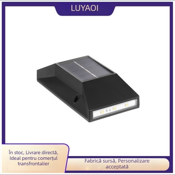 Lampă de perete solară, 6 LED, iluminare sus-jos, pentru exterior în curte și grădină, cu senzor de mișcare