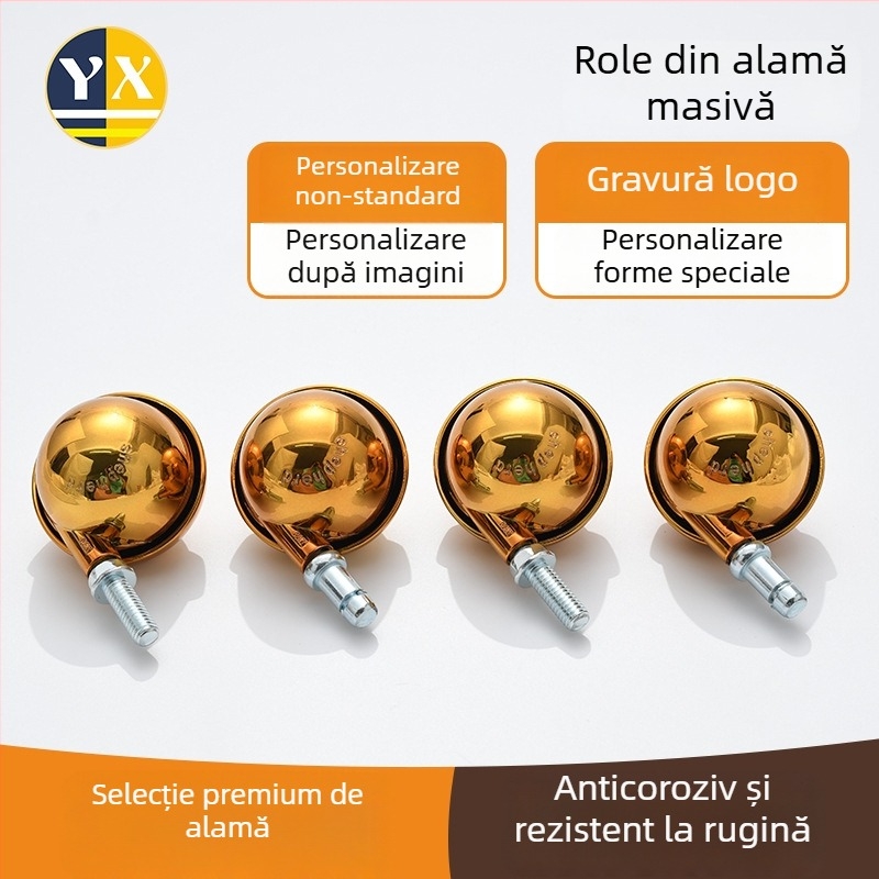 Roți pentru mobilier din cupru pur, stil european, mobile și universale, accesorii pentru mobilier, roți pentru mobilier personalizate