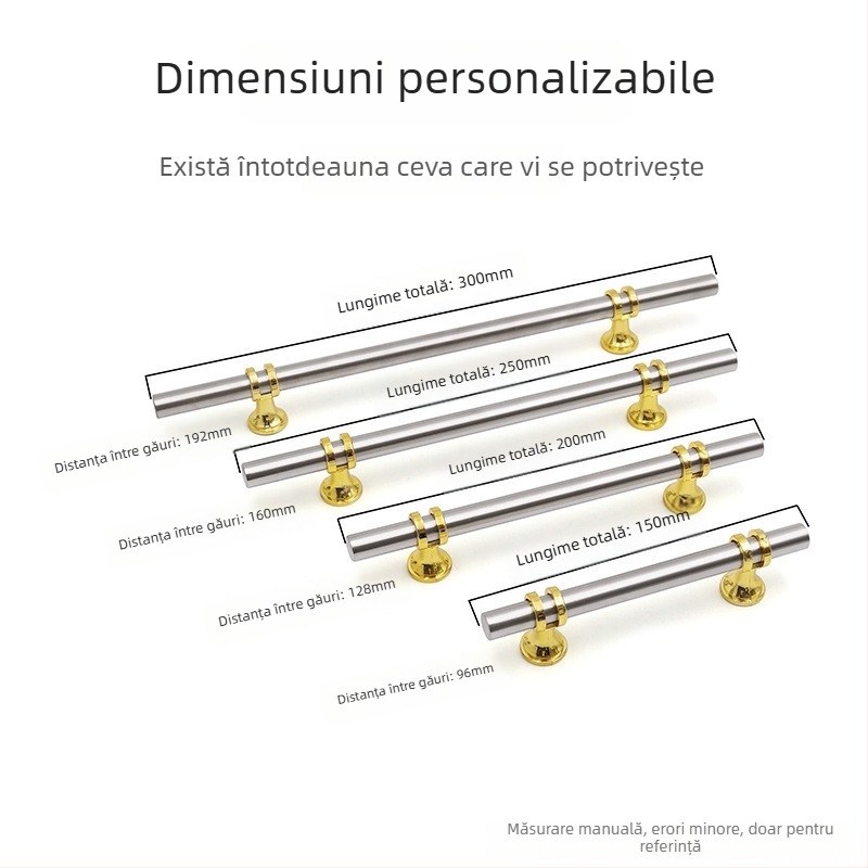 MJ008 Mâner pentru dulap din aliaj de aluminiu - minimalist, rezistent la uzură, accesorii hardware pentru mobilier