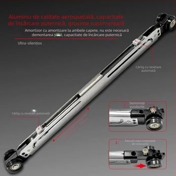 Nou amortizor detașabil bidirecțional pentru uși glisante cu șină liniară și cadru din aluminiu