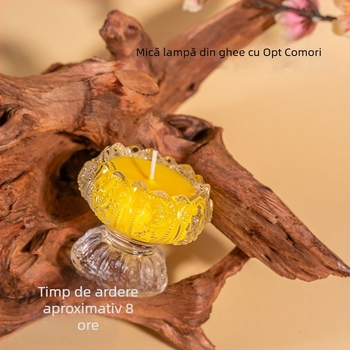 Lampă mică din ghee cu opt comori, pentru rugăciuni acasă, lampă fără fum