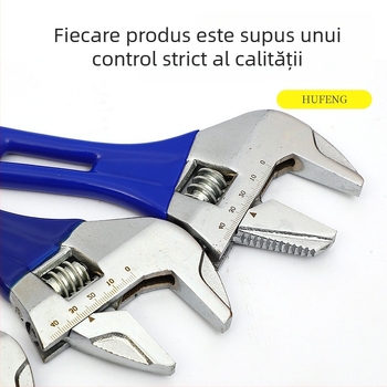 Hufeng cheie reglabilă pentru baie, din oțel cu carbon înalt, calitate industrială, cap mobil, 150–200–300 mm
