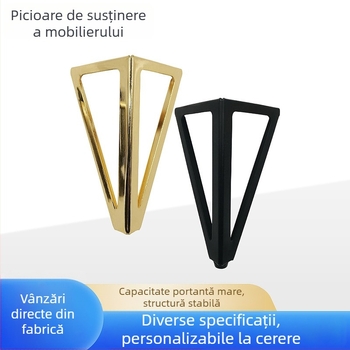 Picior de canapea din metal gol, unghi drept – oțel inoxidabil, design modern minimalist cu bază antiderapantă