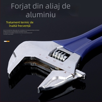 Cheie reglabilă pentru uz casnic, cu gură mare, pentru baie și chiuvetă, mâner scurt