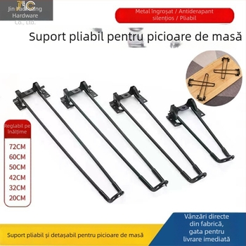 Picior de masă pliabil – suport pentru picioare, potrivit pentru măsuță de cafea, birou, pat și camping în aer liber