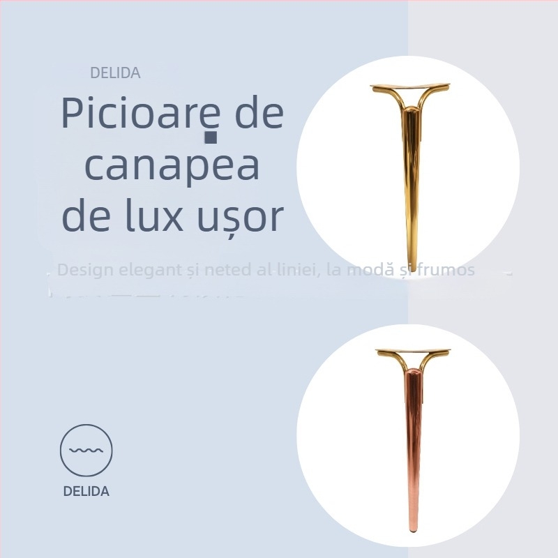 Picioare metalice în stil lux ușor pentru canapea, comodă TV, măsuță de cafea și dulapuri, cu picioare de masă întărite