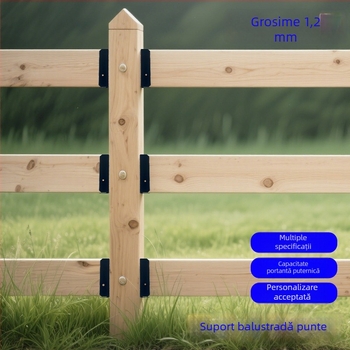 Suport triunghiular pentru balustradă din oțel carbon, șină neagră din metal pentru mobilier exterior, design modern minimalist