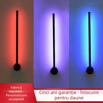 Noua lampă LED RGB cu schimbare de culoare pentru sufragerie și dormitor, design minimalist, lampă de perete lungă