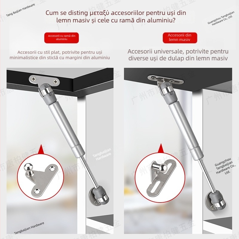 Sistem telescopic cu gaz pentru uși de dulap care se deschid în sus