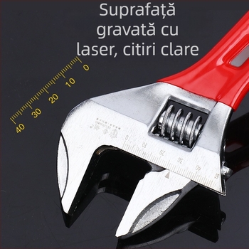 Dichuang cheie reglabilă cu deschidere mare, cheie pentru instalații sanitare, mâner scurt, compactă, multifuncțională, dinți drepți pentru valve și țevi