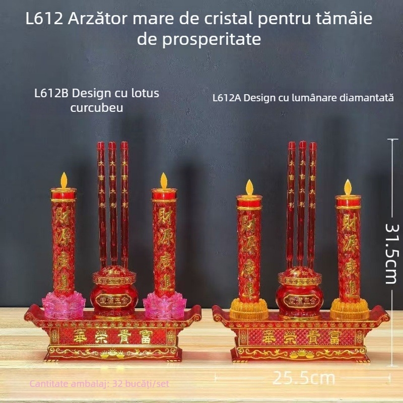 Lumânare LED cu flacără oscilantă, pentru rugăciuni acasă — iluminare de altar pentru Buddha și Zeul Bogăției
