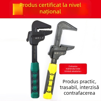 Chengte Cheie reglabilă în formă F cu deschidere mare pentru instalații sanitare, oțel de înalt carbon, clește pentru pompă de apă și fitinguri PVC