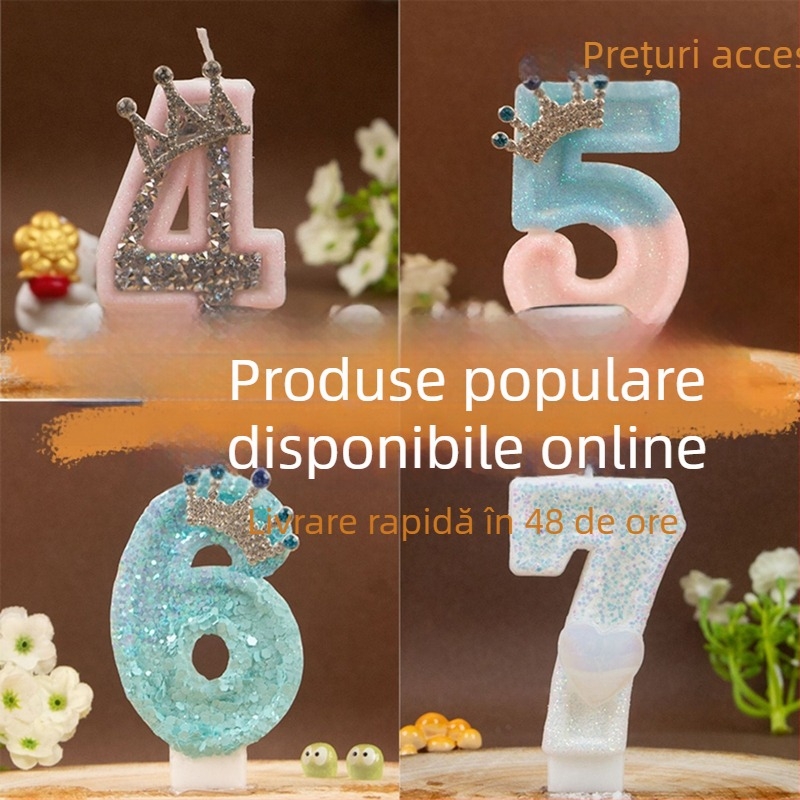 Lumânare personalizată pentru ziua nașterii cu cifrele 0–9 și design cu efect de flacără
