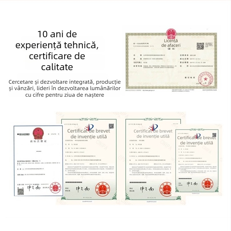 Lumânare personalizată pentru ziua nașterii cu cifrele 0–9 și design cu efect de flacără