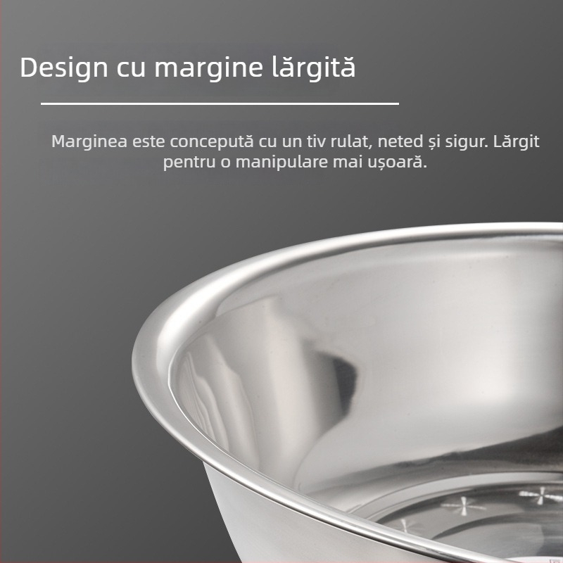Vas din oțel inoxidabil, gros, multifuncțional pentru bucătărie și casă, pentru spălat legume, cu opțiune de logo pentru cadou de firmă