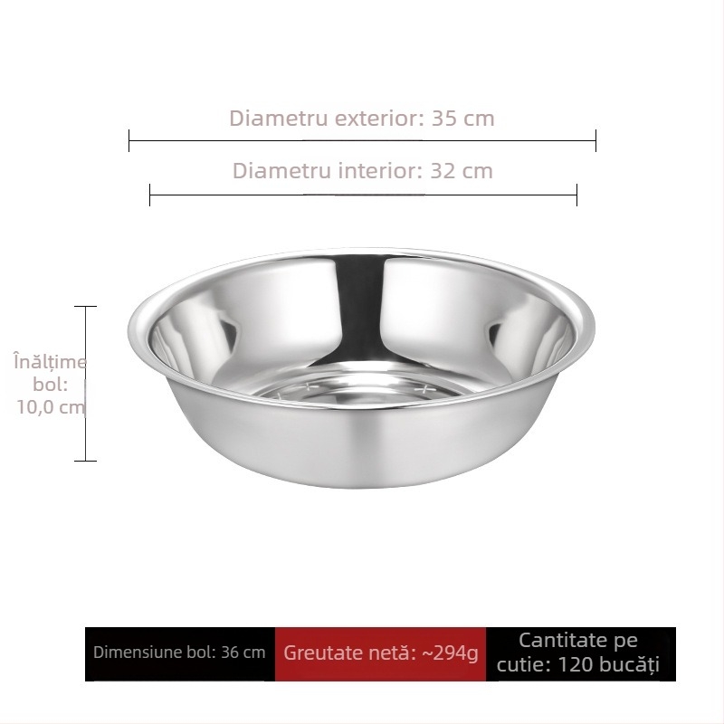 Vas din oțel inoxidabil, gros, multifuncțional pentru bucătărie și casă, pentru spălat legume, cu opțiune de logo pentru cadou de firmă