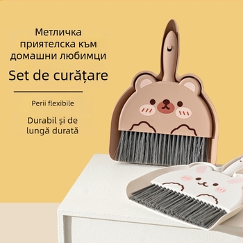 Set mini curățare cu perie și lopată pentru cuștile de animale de companie – iepuri, chinchile, hamsteri, hamsteri aurii
