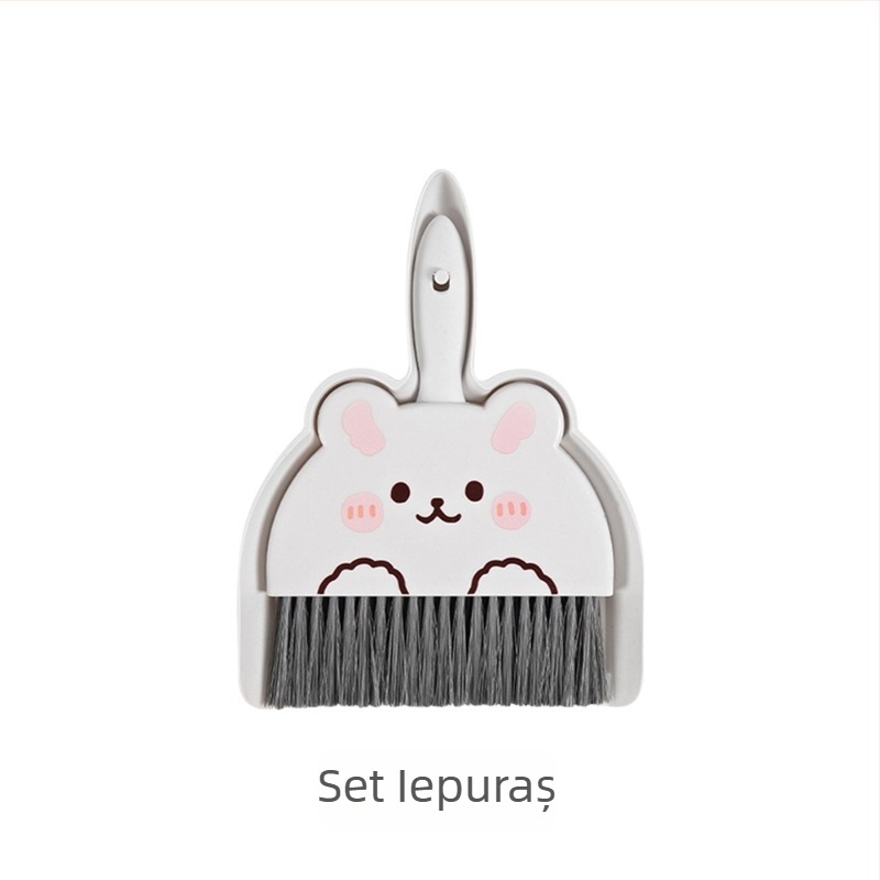Set mini curățare cu perie și lopată pentru cuștile de animale de companie – iepuri, chinchile, hamsteri, hamsteri aurii