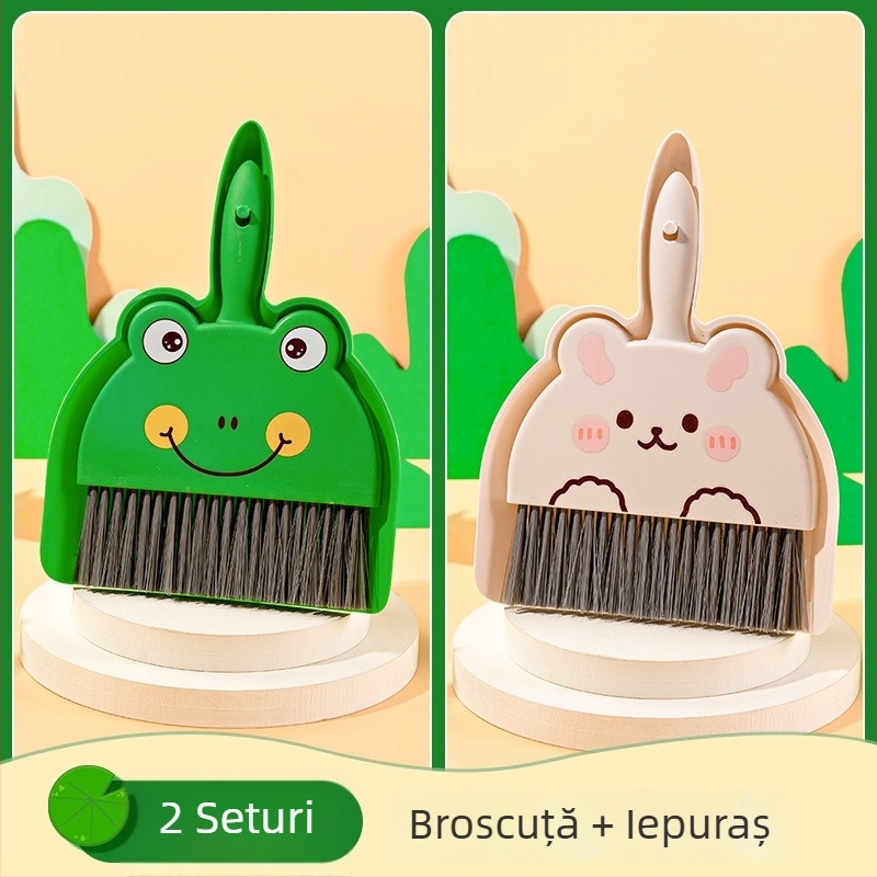 Set mini curățare cu perie și lopată pentru cuștile de animale de companie – iepuri, chinchile, hamsteri, hamsteri aurii