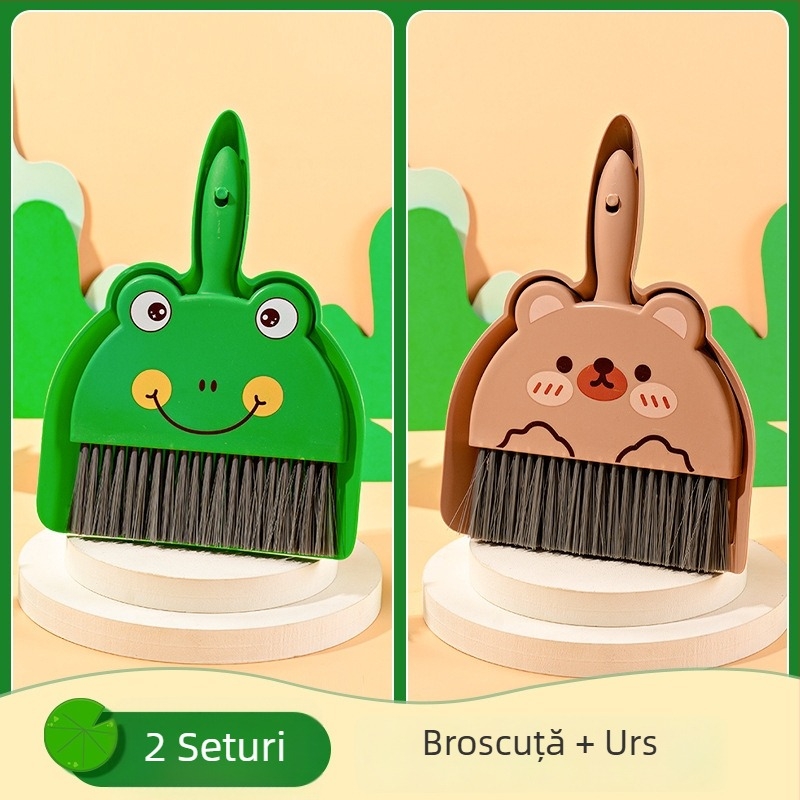 Set mini curățare cu perie și lopată pentru cuștile de animale de companie – iepuri, chinchile, hamsteri, hamsteri aurii