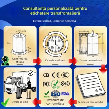 Lumânare electronică LED, fără flacără, cu telecomandă, baterie reîncărcabilă, suport de lumânare, lumină pâlpâitoare