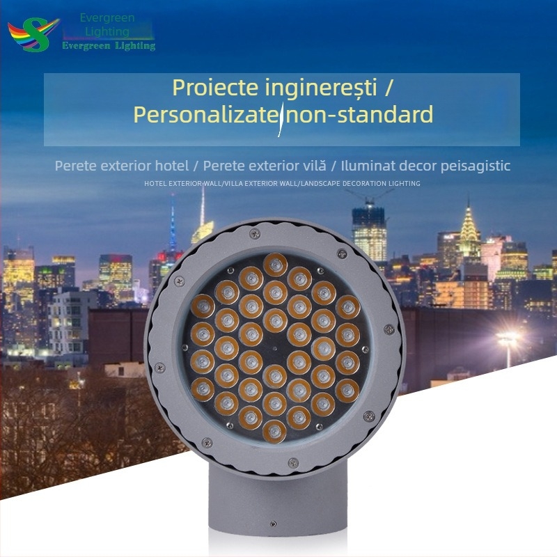 Lampă LED de perete exterior, cu două capete, iluminare sus-jos, design dublu, 12W, pentru fațade și peisaje