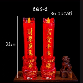 Lumânare LED electronică cu mișcare, 27×32 cm, alimentată cu baterii sau conectată la priză, iluminare de durată pentru ceremonii religioase